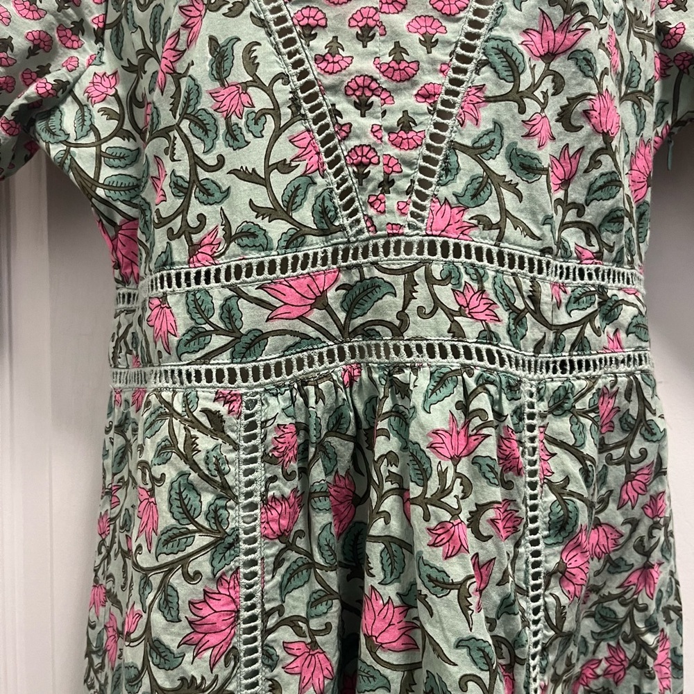 Anthropologie DRA Green Floral Cotton Midi - Size Medium - EUC - Picture 4 of 13